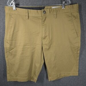 Volcom Frickin Modern Stretch Chino Shorts Mens 36 Khaki Tan Casual Skate
